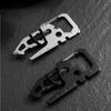 Stainless Steel Outdoor Tools Carabiner Clip Bottle Opener Keychain Ring Multifunction Card Tool Camping Climbing Accessories