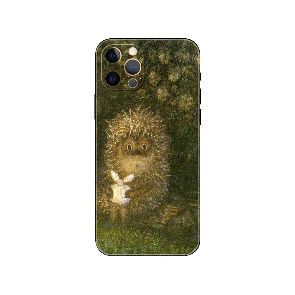 Hedgehog In the Fog Phone Case for Iphone 5 5s 2020se 6 6s 7 8 Plus X 10 XR XS 11 12 13 Mini Pro MAX Black Tpu Back Cover