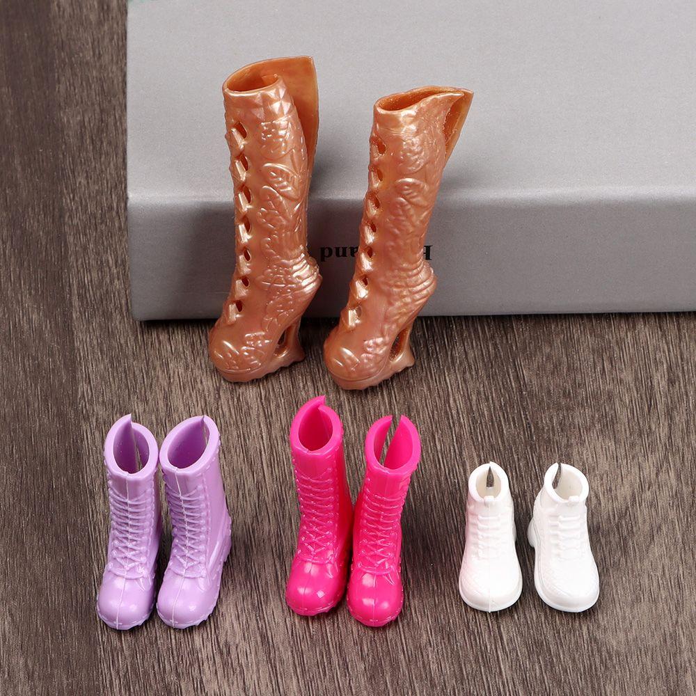 Plastic Female Fashion Doll Shoes Socks Accessories Long Knees Boots Hero Dolls Boot
