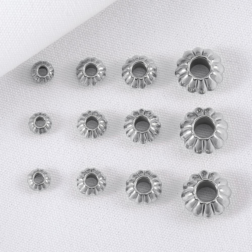 10pc 20pcs 4/5/6/8mm Stainless Steel Daisy Flower Spacer Beads Gold Plated Loose Bead Cap DIY Needlework Jewelry Making Bracelet