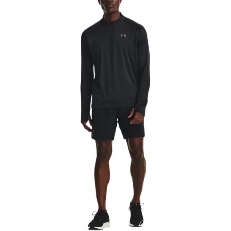 Under Armour Футболка с длинным рукавом для бега Iso-Chill Series, мужские топы, черная 1377877-001
