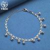 925 Sterling Silver Bead Ball Bell Chain Bracelet Jewelry