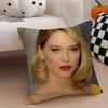 LLea Seydoux Cushion Cover Throw Pillow Cover Hidden Button Durable Polyester Chair Cushion