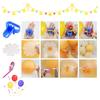 Balloon decoration tool set includes glue, balloon chain, knotter, and ribbon. For birthday and holiday decoration balloon tools