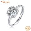 Tancise Classic 925 Sterling Silver Moissanite Ring Ladies Jewelry Wedding Promise Party Gift