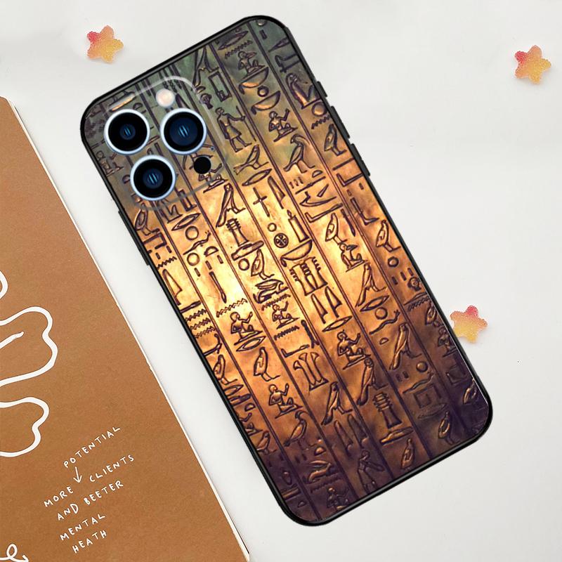 Чехол для телефона с египетскими иероглифами для iPhone 17 Pro Max 14 13 12 11 15 16 Pro Max mini 15 Plus 16e 17 Air Funda