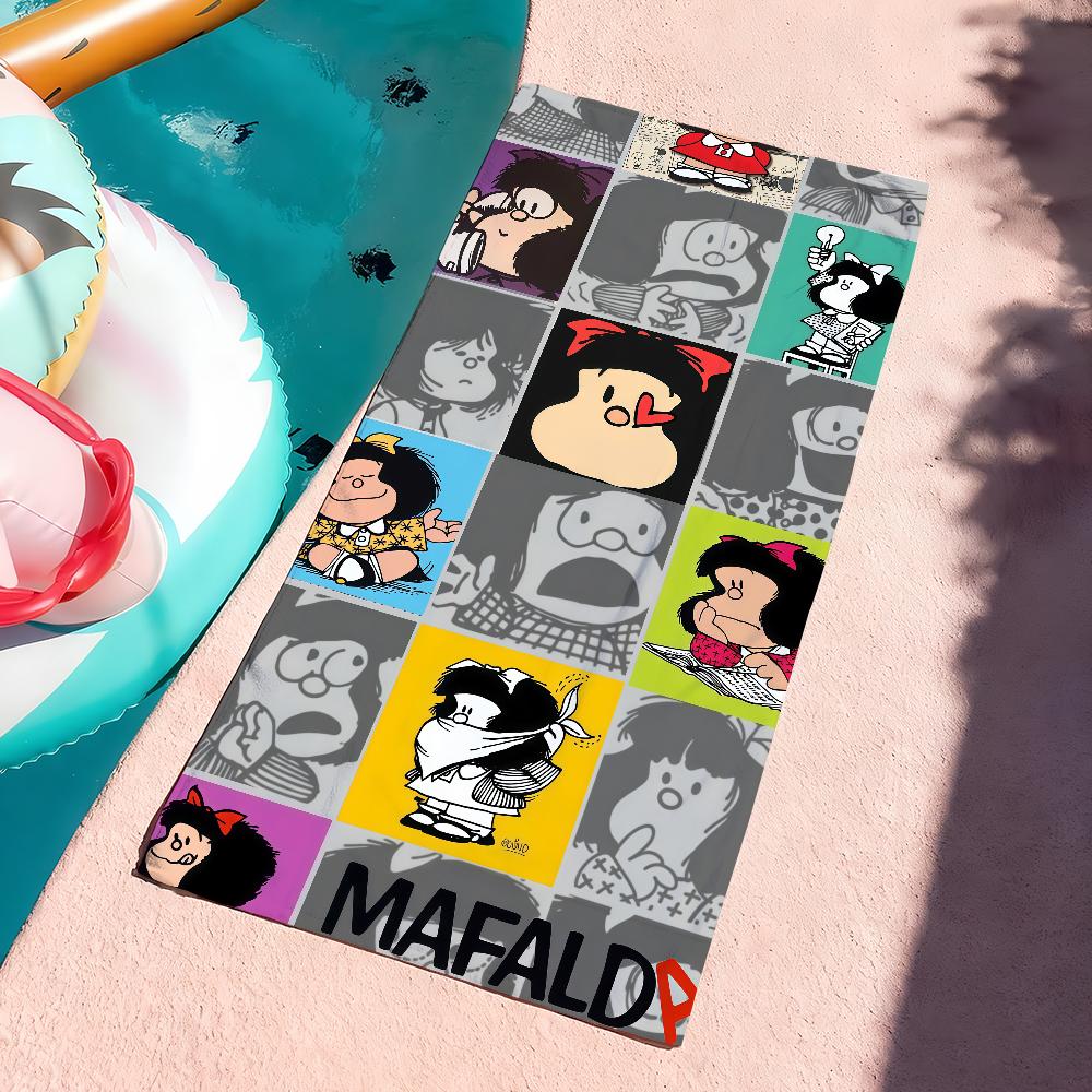 Мультяшное полотенце M-Mafalda-S, спортивное, быстросохнущее, для путешествий, кемпинга, песозащитное, мягкое, легкое, большое, пляжное