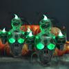 Skulls Figurines with Sandalwood Smoke Ornaments LED Lights Illuminate Your Ghost Festival Display Halloween Decorations