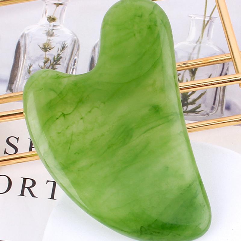 2Pcs Face Massager Scrapers Tools for Face Neck Back Body Natural Resin Gua Sha Massage Board Rose Quartz Guasha Plate