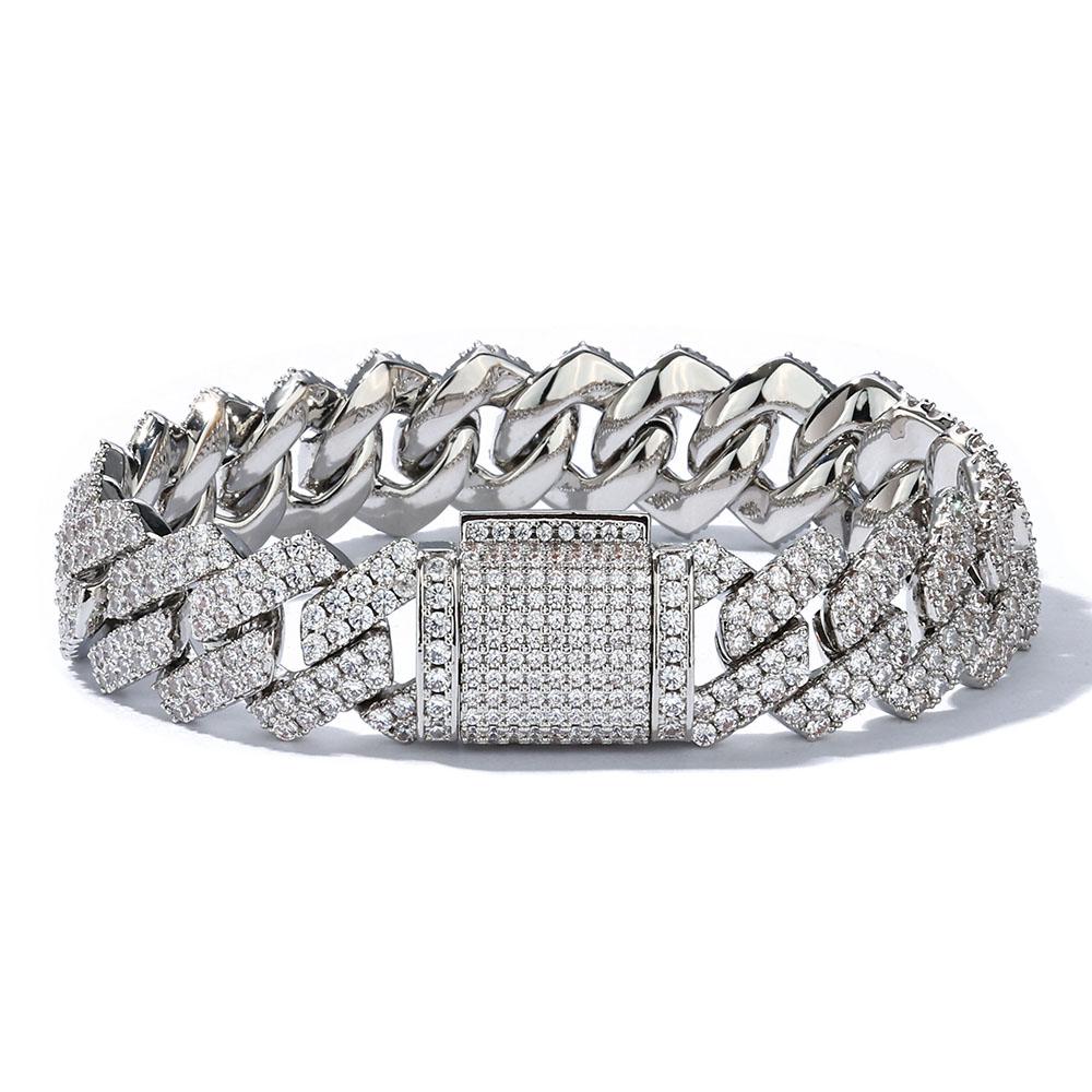 NUOYA 14 мм Позолоченная 18K Цепь Кубинская Ссылка Iced Out для Мужчин Хип-Хоп Украшения Индивидуальный Логотип Алмазные Кубинские Цепи