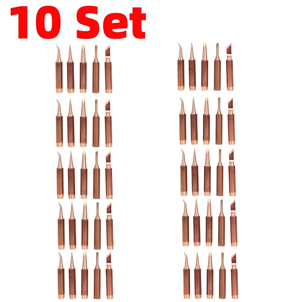 5/10/20Набор 900M-T Немагнитные наконечники для паяльника из чистой меди для 936 907 Корпус паяльника Инструменты для пайки Фирменное жало