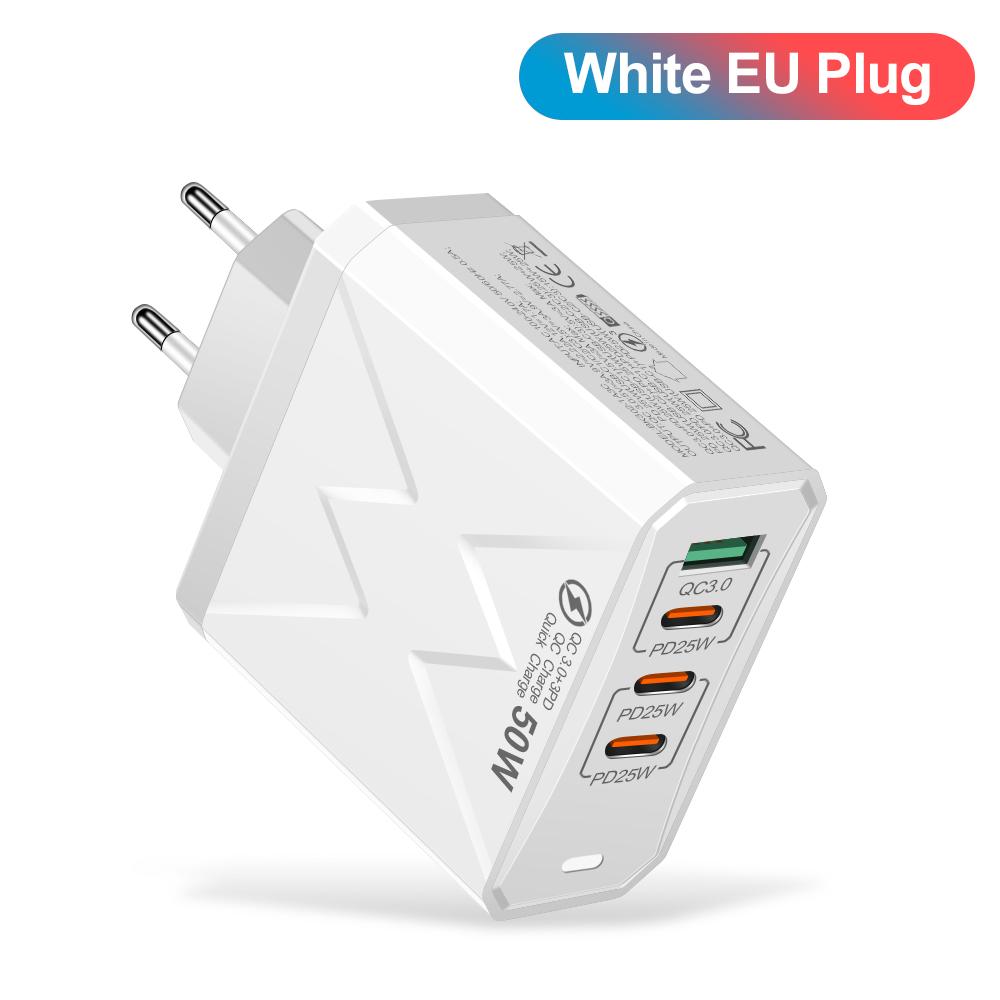 Всего 100 Вт 4 порта зарядное устройство USB быстрая зарядка 3.0 мобильный телефон настенный адаптер для iPhone Samsung Xiaomi быстрая зарядка