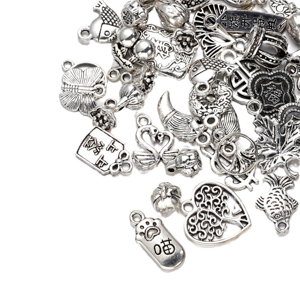 20g Flower Silver Plated Loose Tube Bead Spacer Beads For Jewelry Making Tube Charms DIY Bracelet Necklace Accessories
