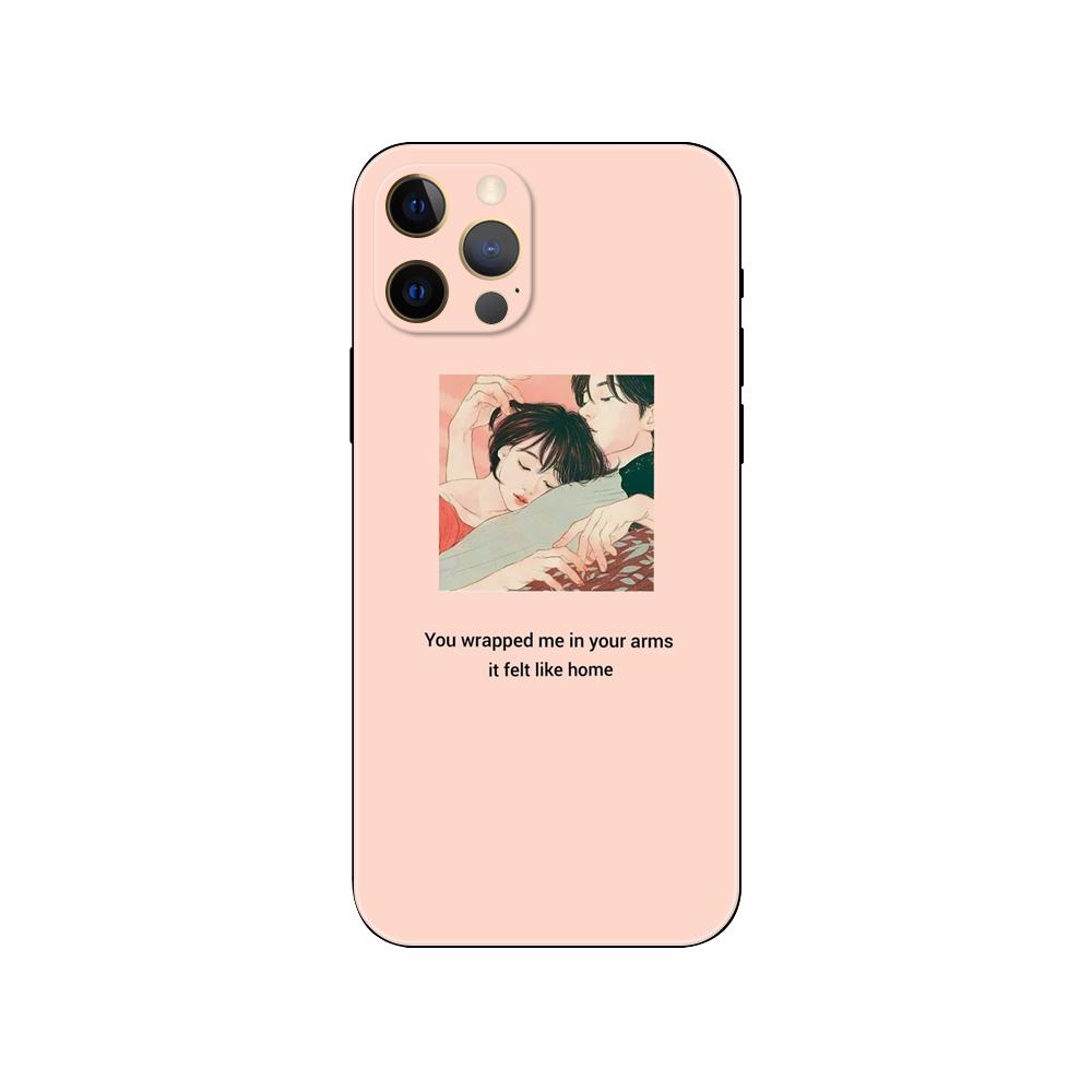 Розовая эстетика Эстетичный чехол для телефона для iphone 5 5s 2020se 6 6s 7 8 plus x 10 XR XS 11 12 13 mini pro MAX черная задняя крышка из ТПУ