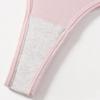 Sexy Women's Cotton Thong Low-Waist Lace Trim G-String Soft Breathable Snug-Fit Panties