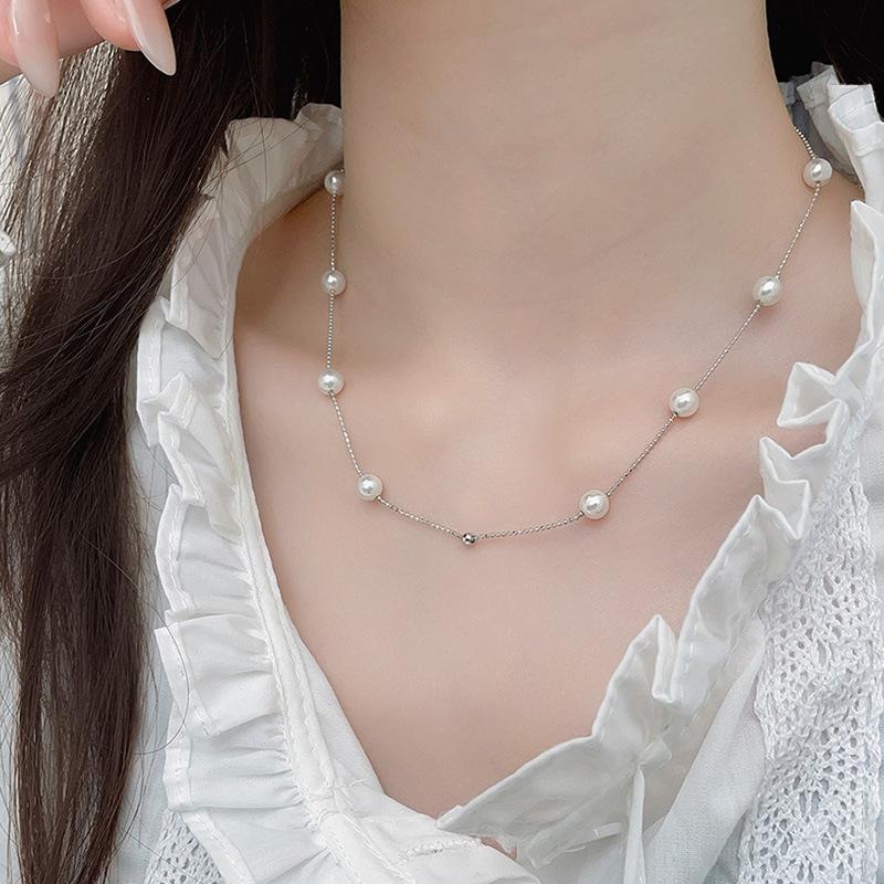 Жемчужное ожерелье женское простое цепочка на ключицу цыганская звезда цепочка на шею легкая роскошь нишевый дизайн высококачественные аксессуары