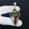 Серебряный кулон с натуральным драгоценным камнем «кровь дракона» из серебра 925 пробы — дизайн ручной работы, повседневные украшения, уникальный кулон с перидотом, пасхальный подарок
