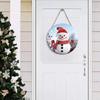 Cartoon Snowman Wooden Sign Welcome To Hang Door Hanging Christmas Holiday Atmosphere Wall Wall Hanging