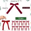 12 Velvet Bows For Christmas Trees - Used As Rural Gift Bows For Christmas Home Decoration Outdoor And Indoor Occasions