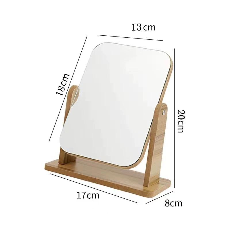 1 шт. Деревянное зеркало для макияжа Прозрачное для личного использования Подставка с регулируемым углом Основа для макияжа Настольное
