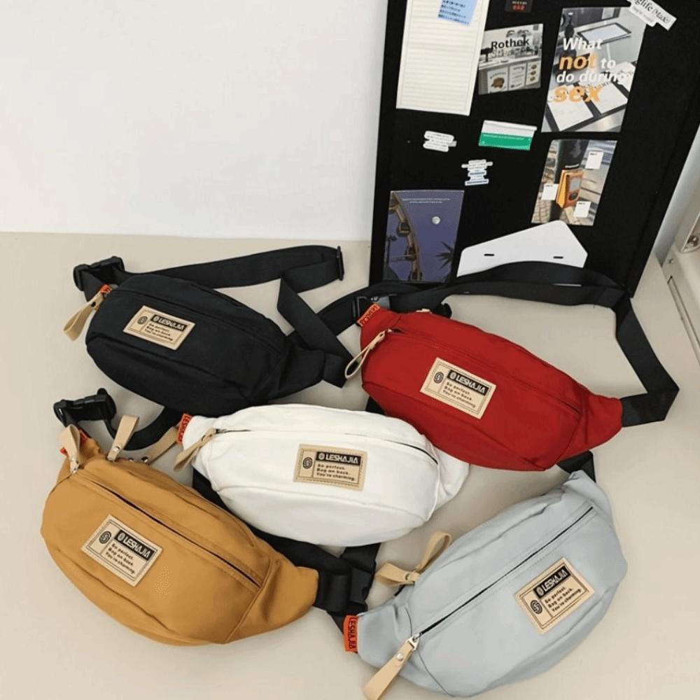Solid Color Crossbody Chest Bag Simple Shoulder Bags Japanese Harajuku Crossbody Bags Female