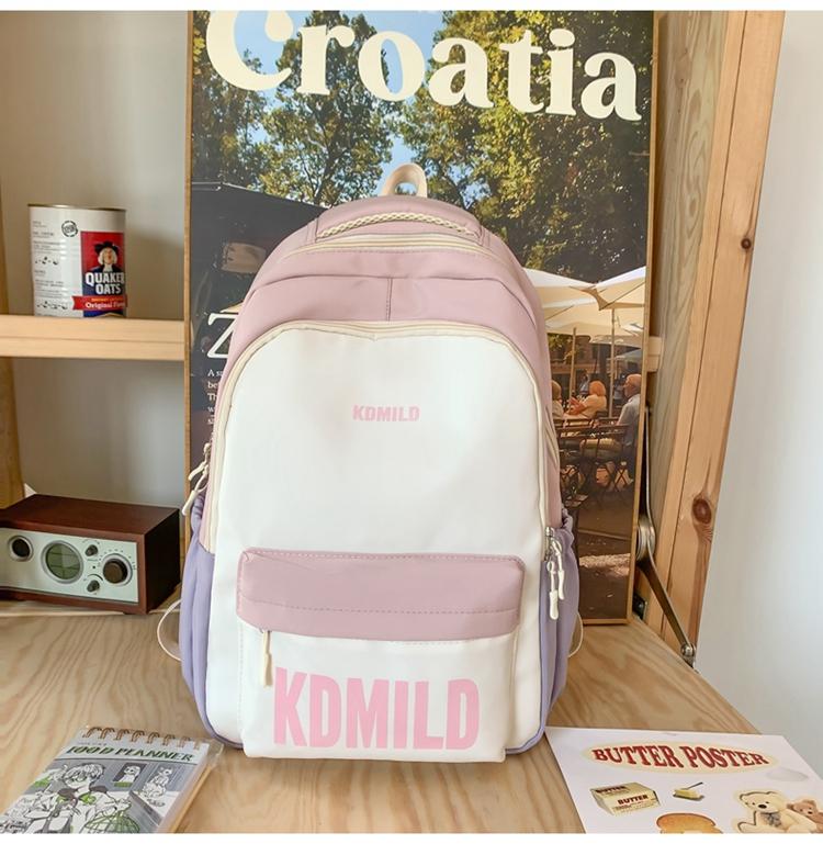 Школьная сумка большой вместимости, женский младшеклассник, старшеклассник, цветной контрастный рюкзак, дорожный рюкзак
