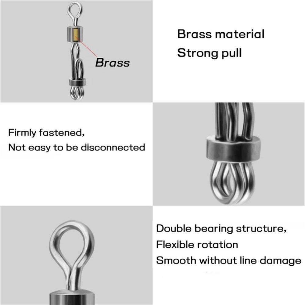Bait Snap Change Connector Rolling Swivel With Lock Fishing Rolling Swivel 8-Shape Connect Ring