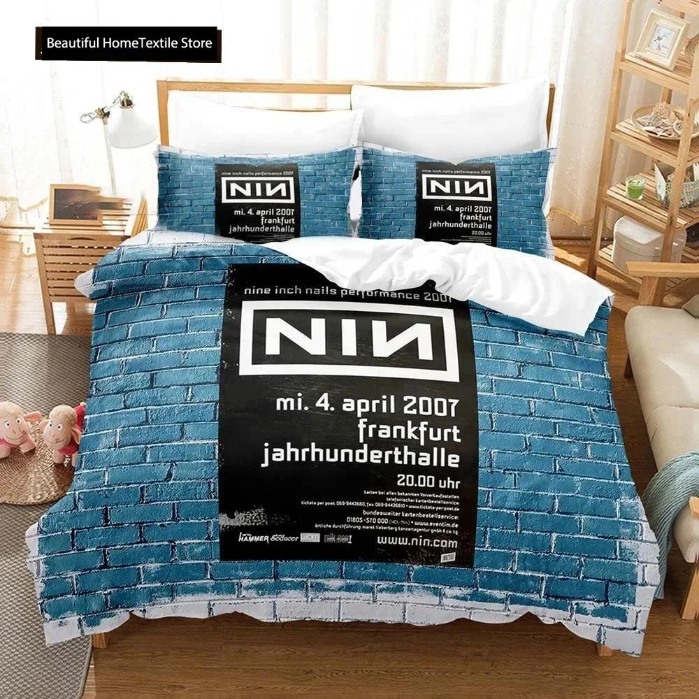 Nine Inch Nails NIN Комплект постельного белья для мальчиков и девочек Размер Twin Queen Постельное белье с пододеяльником и наволочкой Постельное белье для мальчиков и взрослых Мода Домашний текстиль