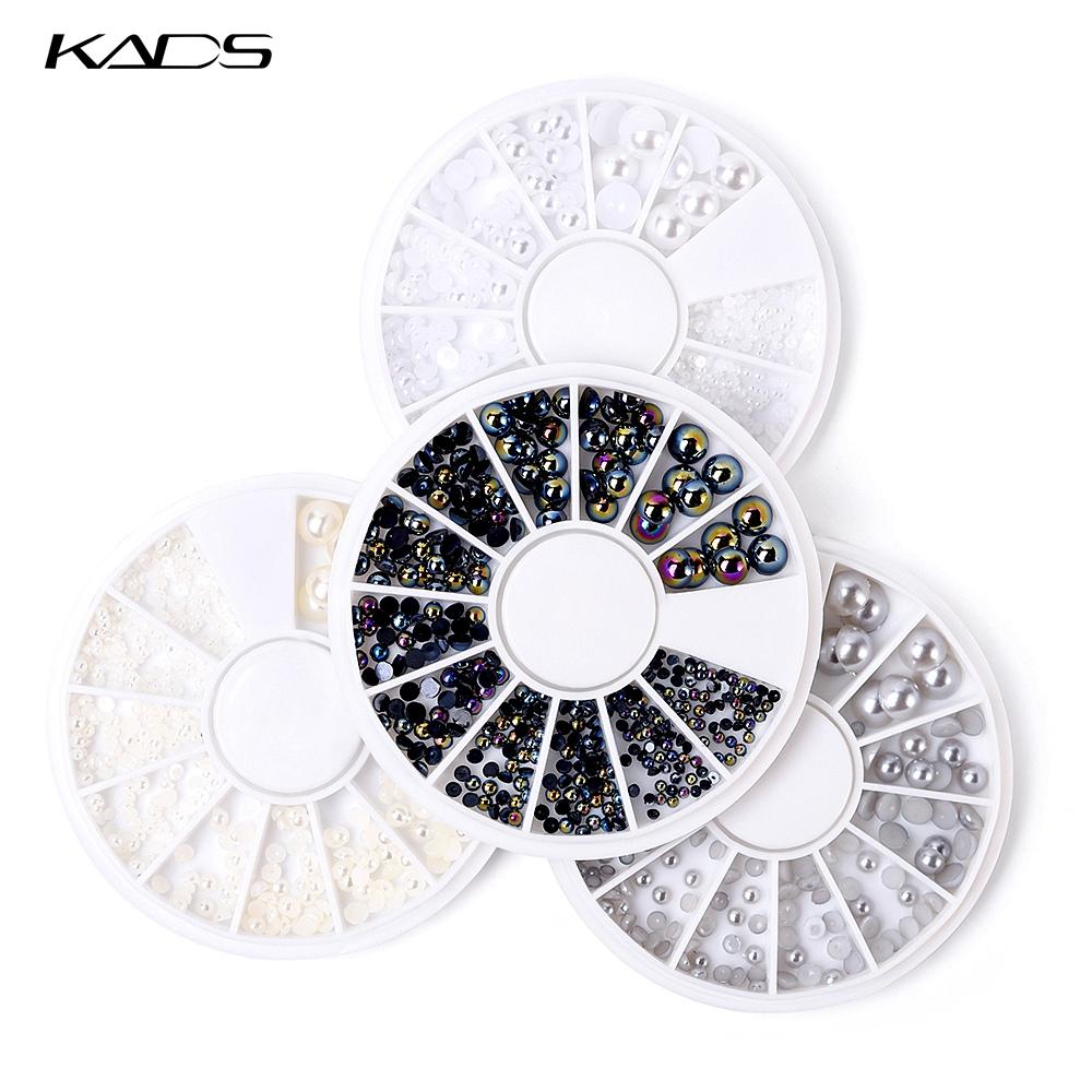 kads Модные 4 дизайна, блестящие жемчужные бриллианты, 3d дизайн ногтей, стразы, украшения для ногтей, набор украшений для дизайна ногтей «сделай сам»