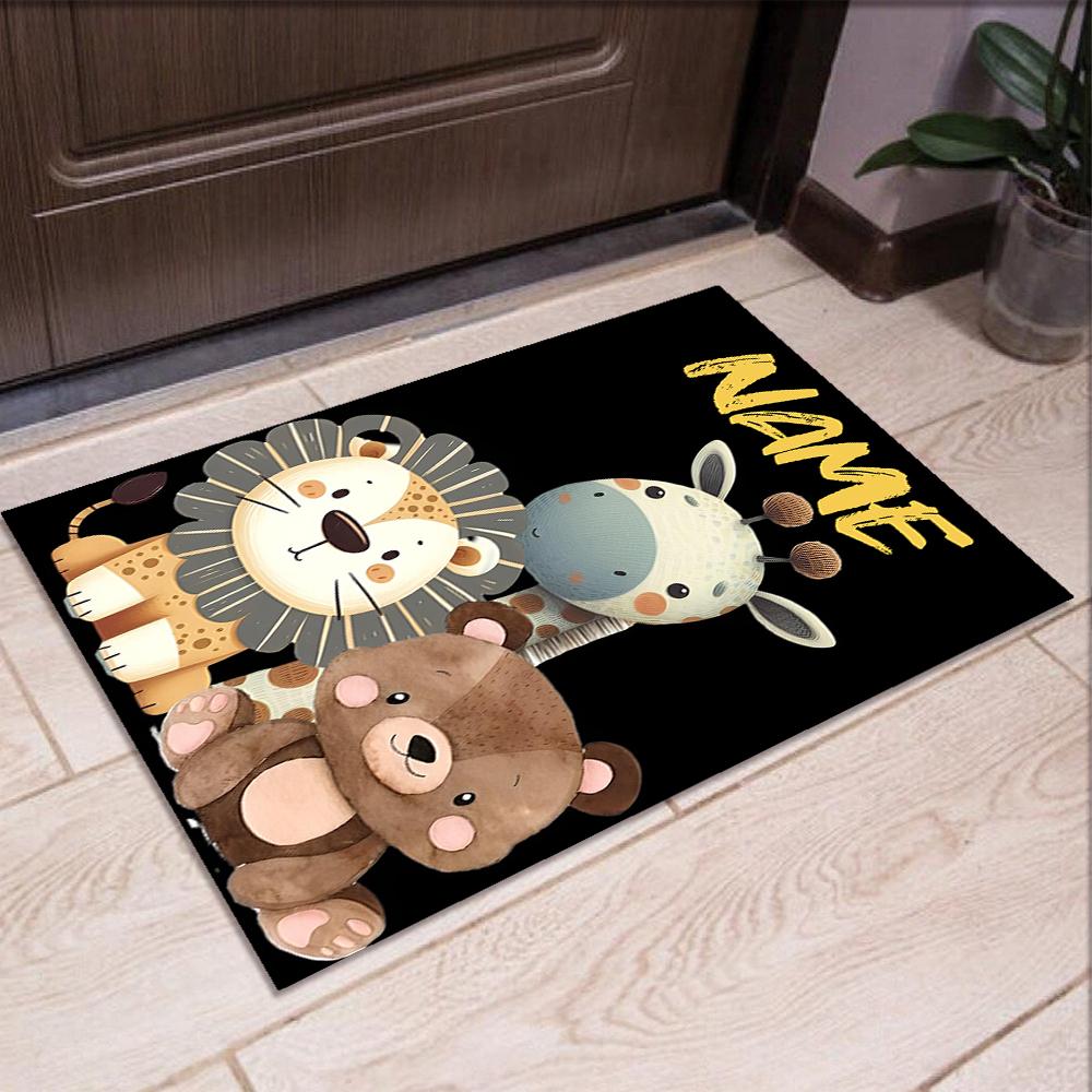 Custom Name Animals Printed Carpet,Rug for Office Chair Living Room Bedroom Kitchen Room Decor Gifts.