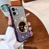 For OPPO A6 Pro Case with Bow Makeup Mirror Luxury Shiny Gradient Clear Plating Glitter Girls Slim for OPPO A6 Pro Back Cover
