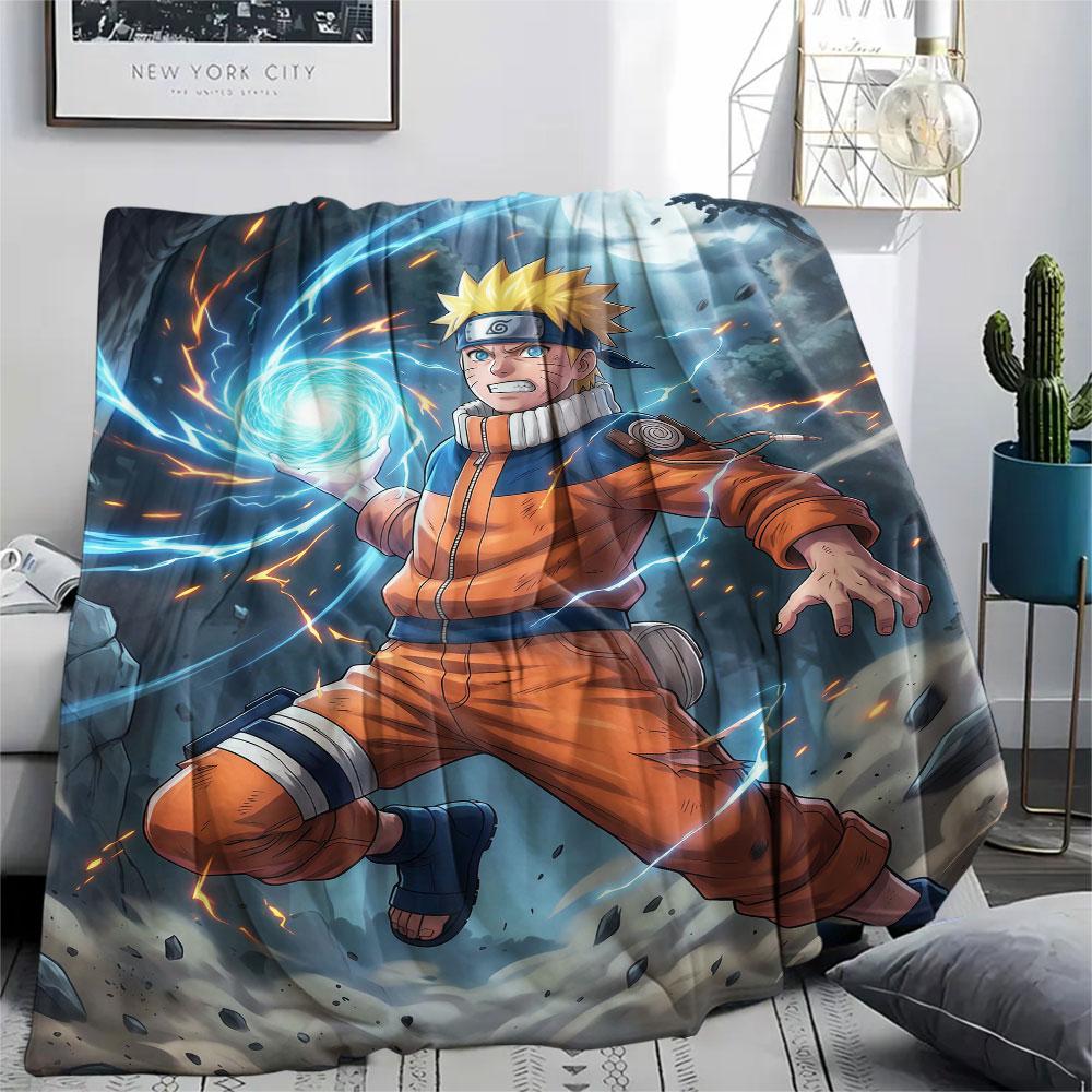 1Pc Naruto Print Flannel Blanket, High quality Comfortable for All Seasons, Home Decor, Warmth and Comfort, Perfect for Christmas Gifts