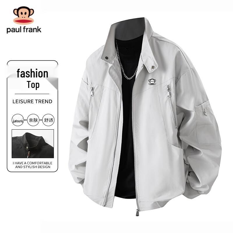 paul frank Мужская куртка в стиле ретро с воротником-стойкой и множеством карманов для рабочей одежды