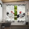 2 Pieces - Retro Polka Dot Chicken Pattern - Printed Curtains, Window Decorations, Home Decorations, Room Decorations