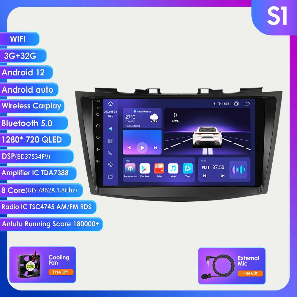 Carplay 4G Радио 2 Din Android 12 Автомобильный мультимедийный плеер для Suzuki Swift 4 2011-2015 GPS-навигация WIFI DSP 9 дюймов 2din Интеллектуальный экран AutoRadio
