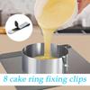 Metal Bag Clips 8X Cake Ring Clamps Dessert Ring Attachment Stainless Steel Baking Accessories For Home Kitchen Pastry Muffins