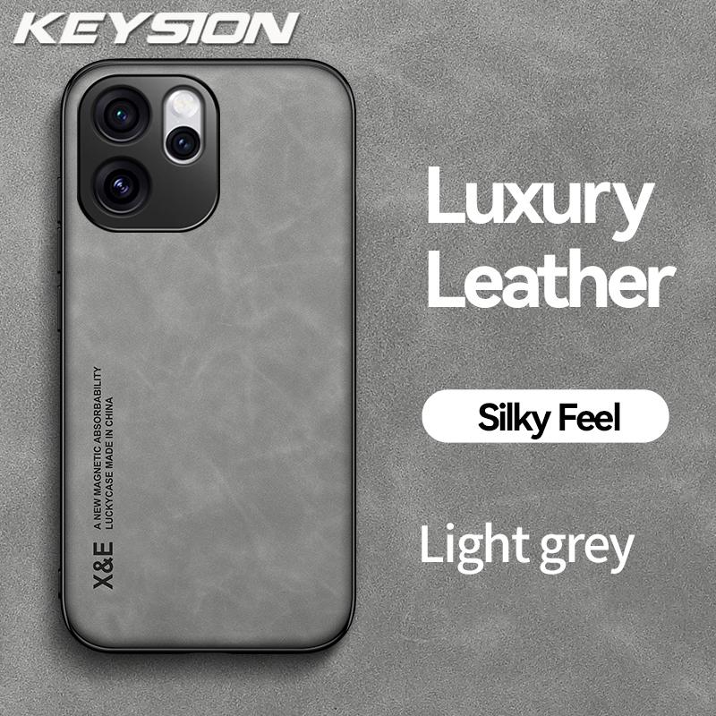 KEYSION Роскошный ретро чехол для телефона из ПУ кожи для OPPO Reno 15 Pro Max 5G Силиконовый+ПК Ударопрочный чехол для телефона для OPPO Reno15 F 5G