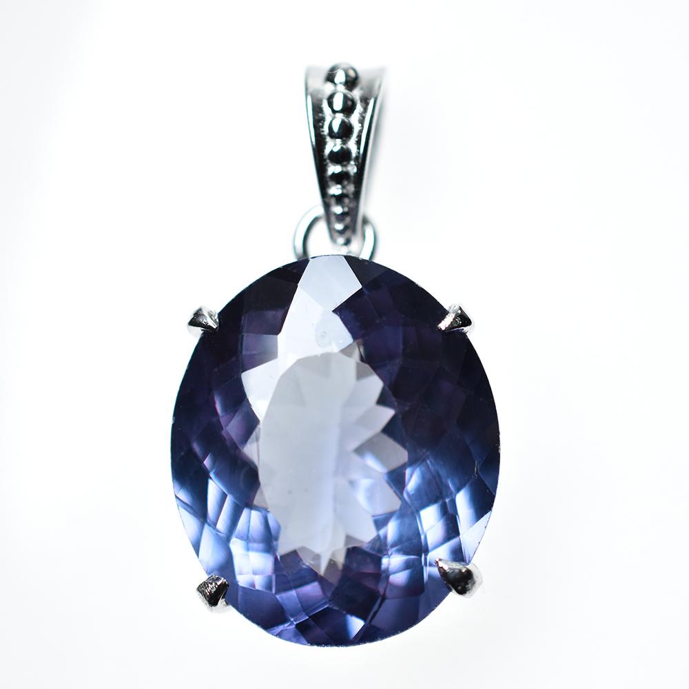 Natural Color Change Alex 32.70 Ct CERTIFIED 925 Sterling Silver Oval Pendant MY.PDS-334-NS