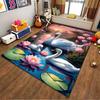 Romantic Sunset Swan Family Carpet with Lotus Flowers and Lake Scene Suitable for use as an anti-slip for living room bedroom sofas