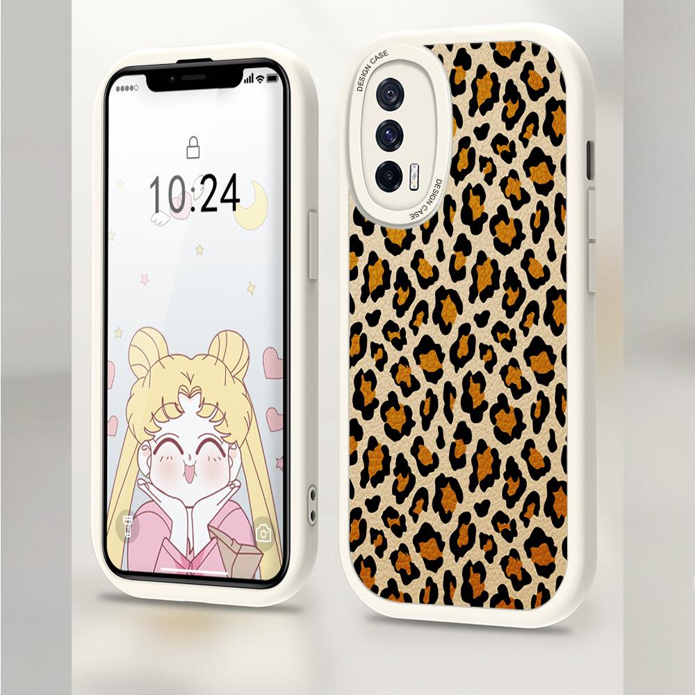Slim Fashion Popular Tide Leopard Grain Leather Back Casing PU Leather Cover Phone Case for OPPO Reno Realme OnePlus