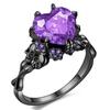 Gothic Style Promise Ring Inlaid Heart Shape Zircon Skull Design On The Band Engagement Wedding Zircon Perfect Halloween Gift