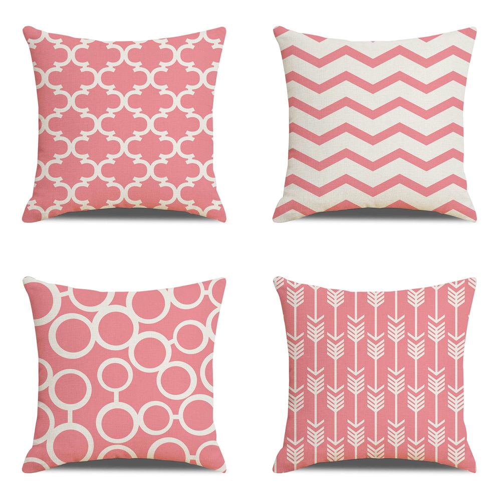 Скандинавская декоративная подушка с геометрическим рисунком, чехол для диванной подушки, современный домашний декор, квадратная наволочка, наволочка из персиковой кожи