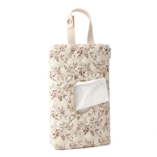 Quilted Baby Wipe Holder Floral Diaper Pouch Portable Mommy Bag Refillable Baby Wipe Dispenser