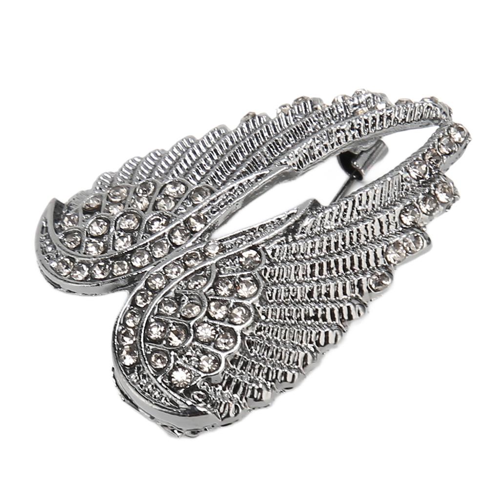Angel Wing Brooch Pin Delicate Elegant Multilayer Plating Process Crystal Brooch for Blouse Jacket Coat Scarf Shawl