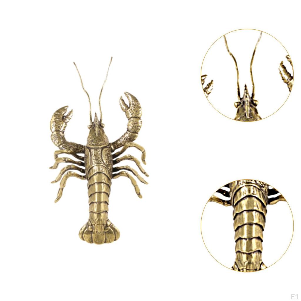 Статуэтка лобстера, медная статуэтка, декор, винтажный стиль, подарок, небольшое настольное украшение для