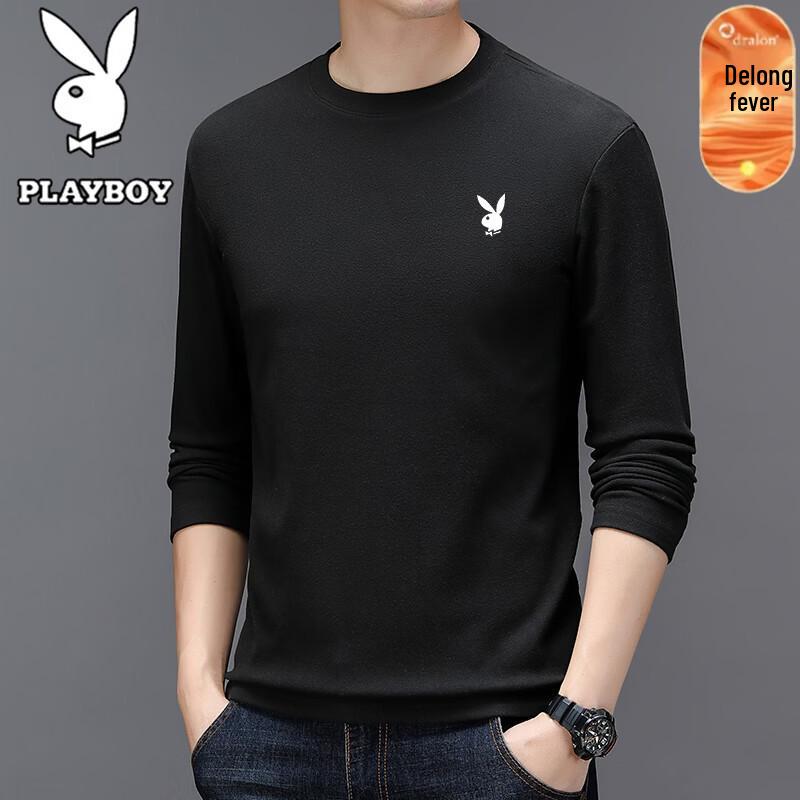 PLAYBOY Мужская футболка с длинным рукавом и круглым вырезом