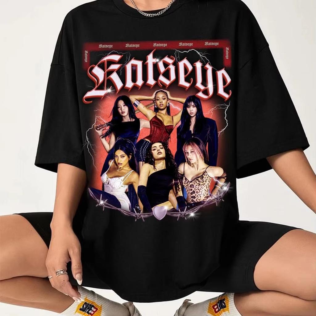 Vintage Katseye Kpop Tshirt Gnarly Tee Gift for Women and Unisex Oversized Tee Graphic Short Sleeve Shirt Unisex Unisex Women Summer