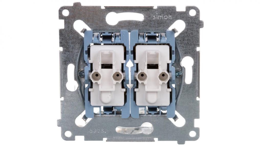 Simon 54 Staircase Switch and Push Button 10Ax 250V Mechanism, Quick Connectors, Sw6P1M
