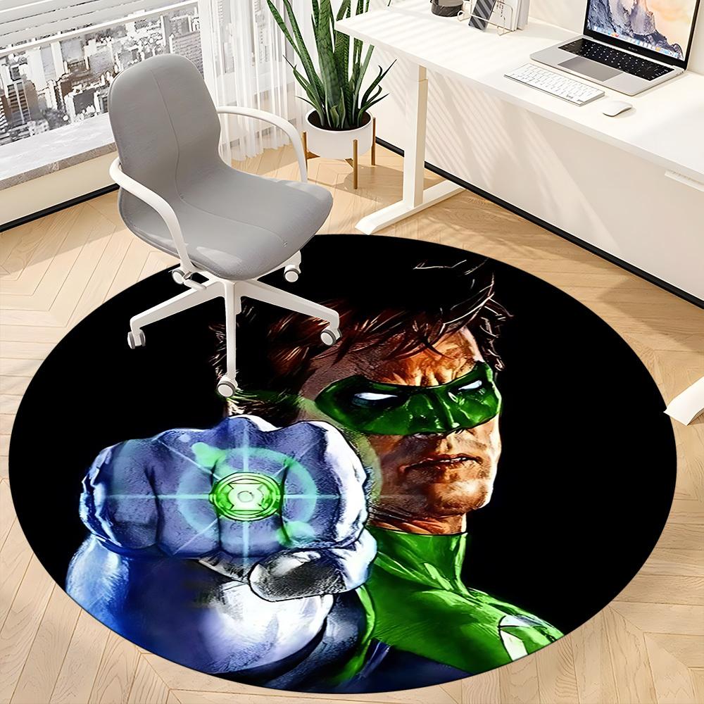 1pc Green Lantern, Superhero Chair Carpet for Office Non-Slip, Indoor Non-Slip Washable Carpet, Non-Shedding Mat For Office yy251030077