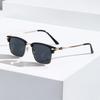 Trendy Square Sunglasses Women Men Vintage Half Frame Gradient Lens Sun Glasses for Men Outdoor Sport Eyewear UV400